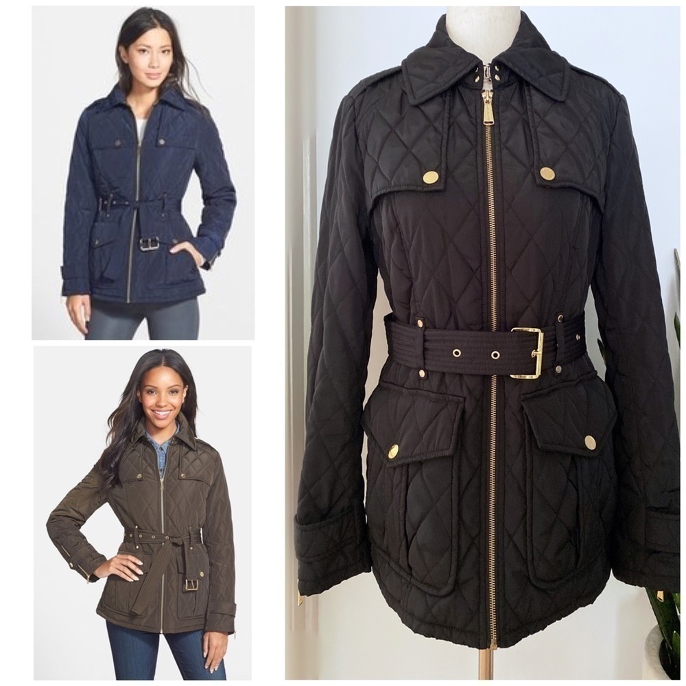 EUC Michael Kors Quilted Belted Quilted Jacket XS
